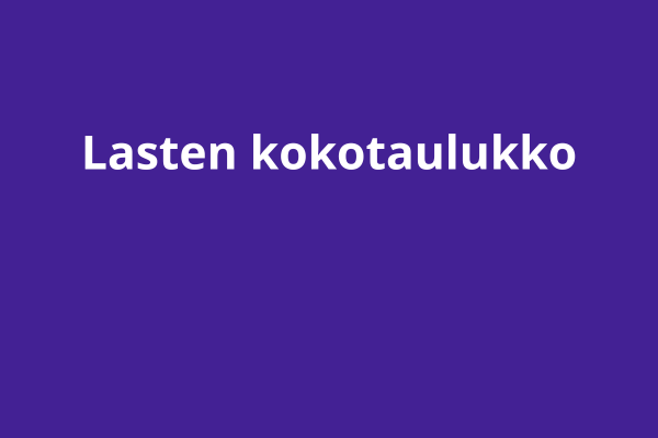 Lasten kokotaulukko
