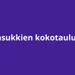Villasukkien kokotaulukko